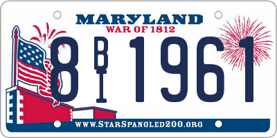 MD license plate 8BI1961