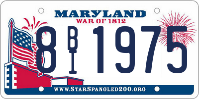MD license plate 8BI1975