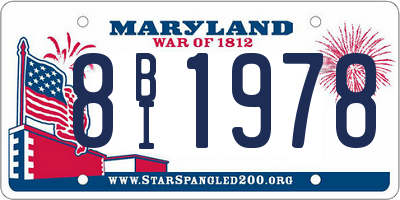 MD license plate 8BI1978