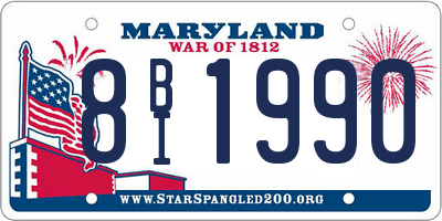 MD license plate 8BI1990