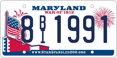 MD license plate 8BI1991