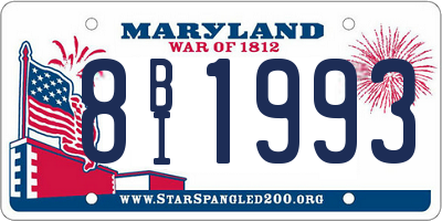 MD license plate 8BI1993