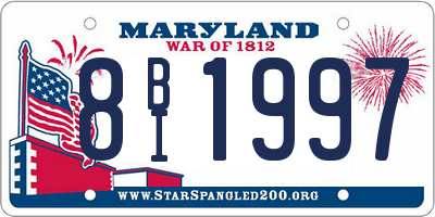 MD license plate 8BI1997