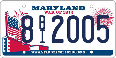 MD license plate 8BI2005