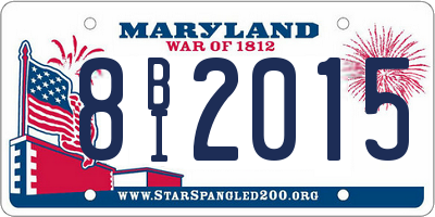 MD license plate 8BI2015