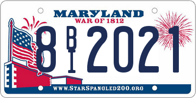 MD license plate 8BI2021