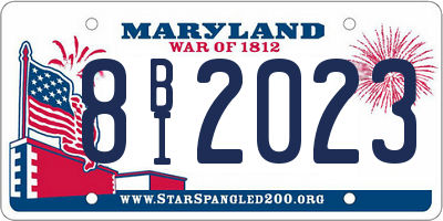 MD license plate 8BI2023