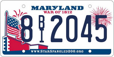 MD license plate 8BI2045