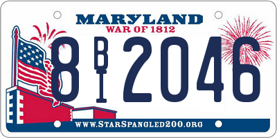 MD license plate 8BI2046