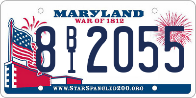 MD license plate 8BI2055