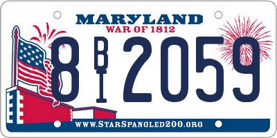 MD license plate 8BI2059