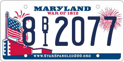 MD license plate 8BI2077