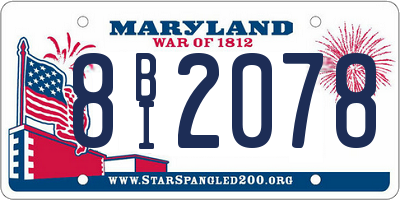 MD license plate 8BI2078