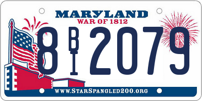 MD license plate 8BI2079