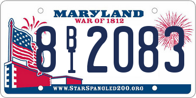 MD license plate 8BI2083