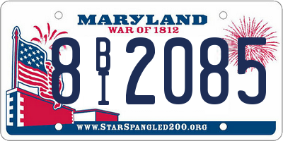 MD license plate 8BI2085