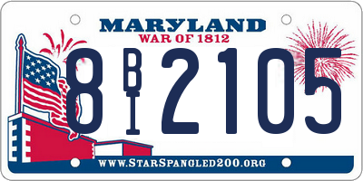 MD license plate 8BI2105