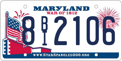 MD license plate 8BI2106