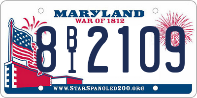 MD license plate 8BI2109