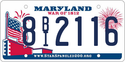 MD license plate 8BI2116