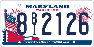 MD license plate 8BI2126