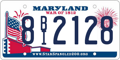 MD license plate 8BI2128