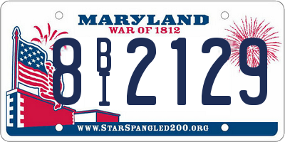 MD license plate 8BI2129