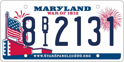 MD license plate 8BI2131