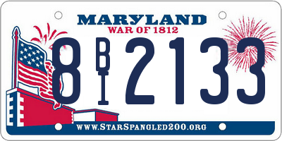 MD license plate 8BI2133