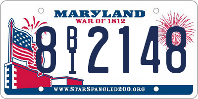 MD license plate 8BI2148