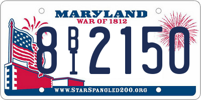 MD license plate 8BI2150