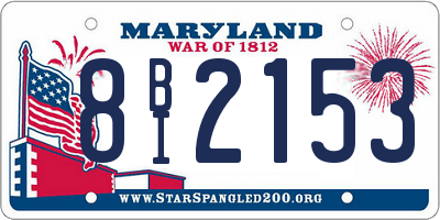 MD license plate 8BI2153