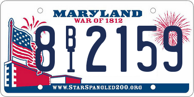 MD license plate 8BI2159
