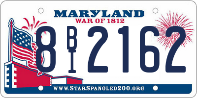 MD license plate 8BI2162