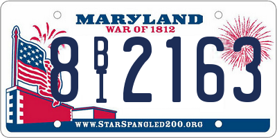 MD license plate 8BI2163