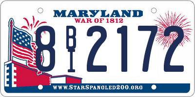 MD license plate 8BI2172