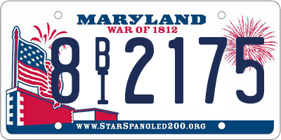 MD license plate 8BI2175