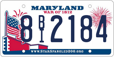 MD license plate 8BI2184