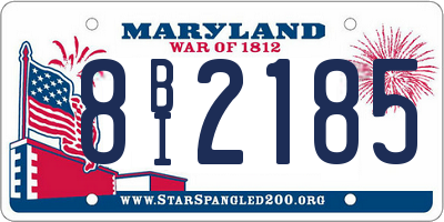 MD license plate 8BI2185