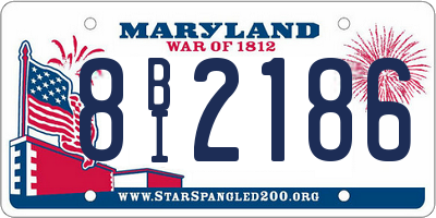 MD license plate 8BI2186
