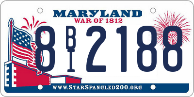 MD license plate 8BI2188