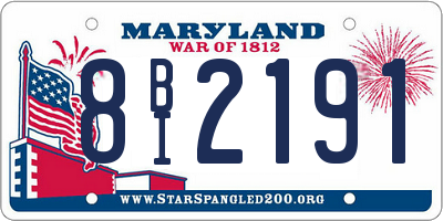 MD license plate 8BI2191