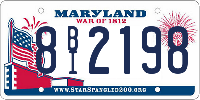 MD license plate 8BI2198