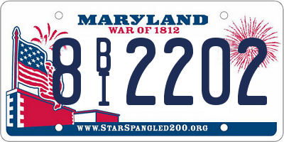 MD license plate 8BI2202