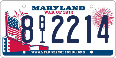 MD license plate 8BI2214