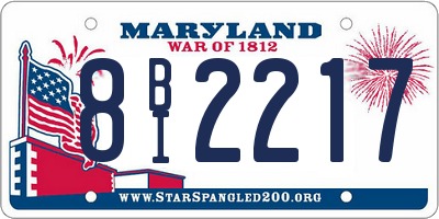 MD license plate 8BI2217