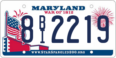 MD license plate 8BI2219