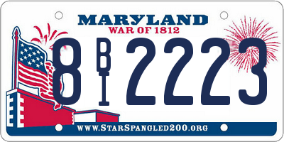 MD license plate 8BI2223
