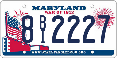 MD license plate 8BI2227