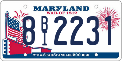 MD license plate 8BI2231
